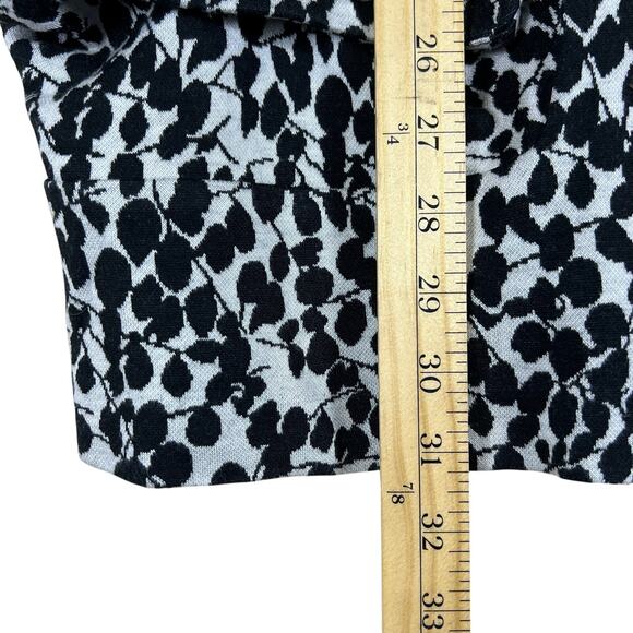 Joseph Ribkoff Vintage Jacket 10 Black White Convertible Sleeve Mod Floral Retro - Picture 13 of 16